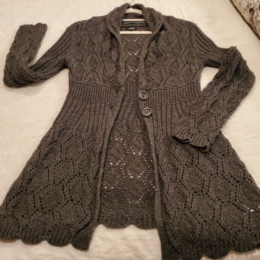 Dark grey fit and flare sweater